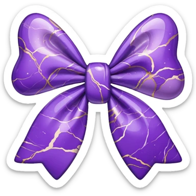 marble purple bow sticker