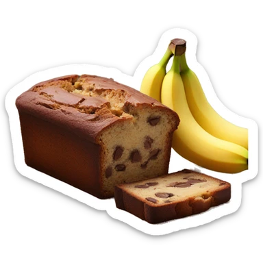 chocolate banana bread square slice sticker