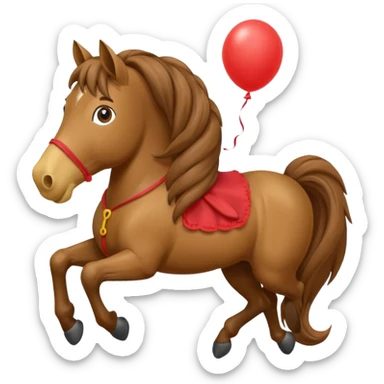 HORSE with the mouth of a balloon in it’s mouth sticker