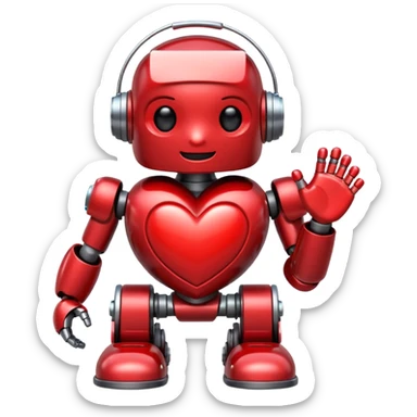 bot with heart sticker