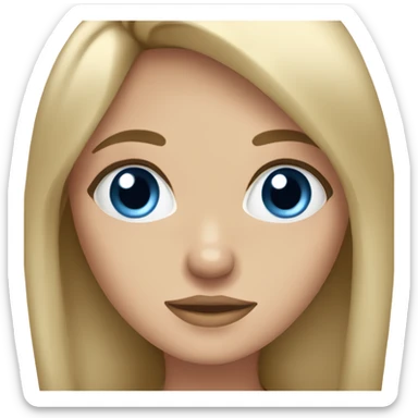 Girl with dirty blonde hair and blue eyes sticker