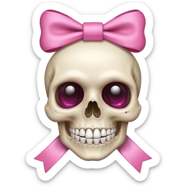 SKULL POOKIE RIBBON sticker