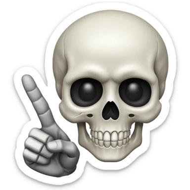 Skull emoji pointing with hand to the right sticker