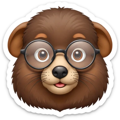 mole with glasses  sticker