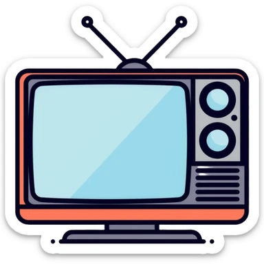 Television and computer screen together sticker