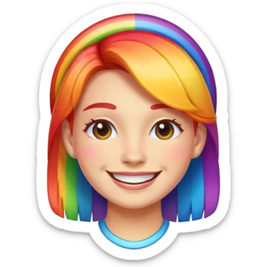 pride character, smiling, rainbow colors, inclusive and joyful vibe, modern Apple emoji style, clean vector look, soft gradients, simple background sticker