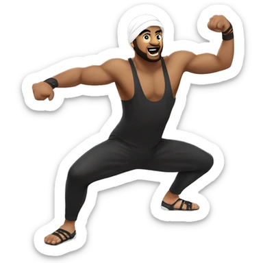 A muslim doing a wwe wrestling move sticker