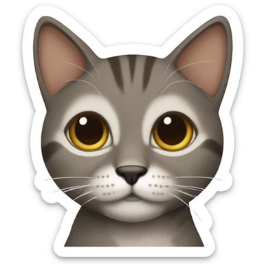 brown/greyish cat with white under his chin and around his eyes sticker