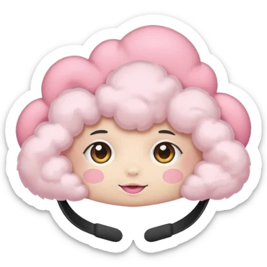 Pink cloud headband sticker
