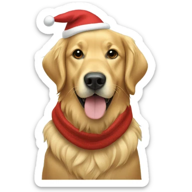 Golden retriever wearing a Christmas hoodie  sticker