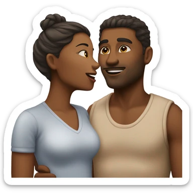 Couple qui se font un bisou  sticker