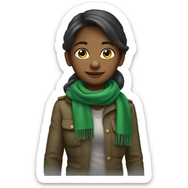 Girl guide whit green scarf sticker