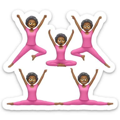 Middle aged lady wearing pink doing the splits sticker