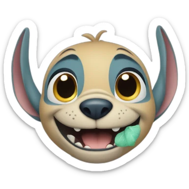 Stitch in good humour sticker