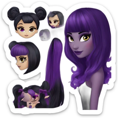 Elissabat-monsterhigh-with-bangs-long-hair-dark-plumpurple-and-black-vampire-goth-makeup-pinkeyes-romanticgothcloses- sticker