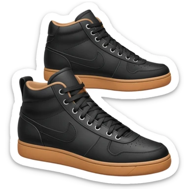 an ios genmoji for a black mid top sneakers sticker
