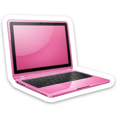 pink laptop computer iOS style sticker