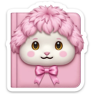 babypink fluffy diary sticker