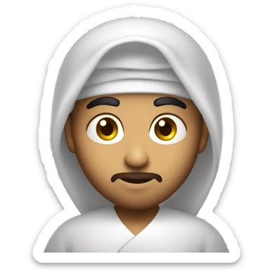 Muslim arab slightly angry with glowing eyes white colour  sticker