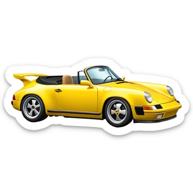 yellow porsche side-view sticker