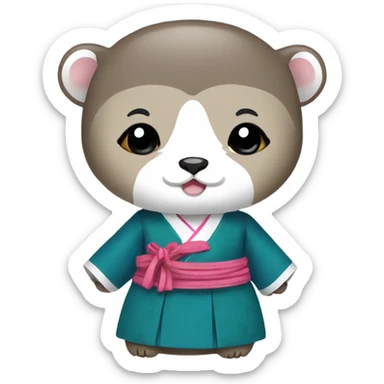 an otter wear hanbok sticker