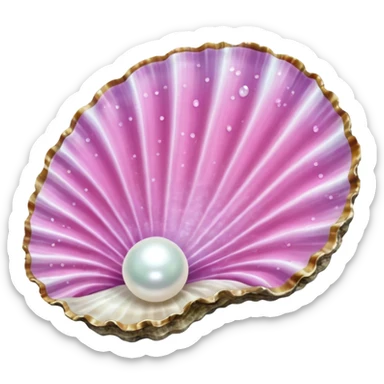 Pink Sparkle oyster Shell with pearl sticker