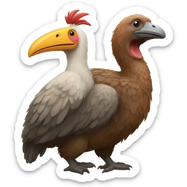 an European bear and a Mauritius dodo  sticker