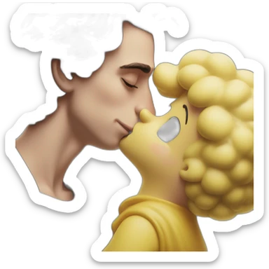 Timothee chalamet Passionately kisses Homer Simpson sticker