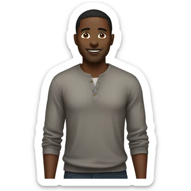 realistic  black male with brown hair  sticker
