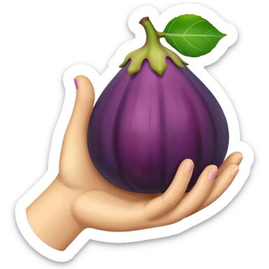 make an emoji hand showing a fig sticker