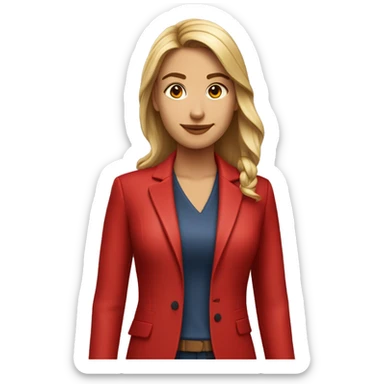 Una chica joven y empresaria con una chaqueta roja sticker