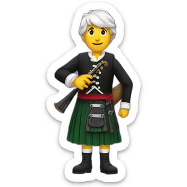 Musicien Breton cornemuse kilt sticker