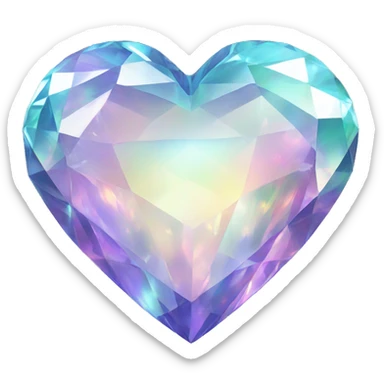 iridescent diamond heart sticker