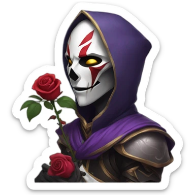 Jhin with a rose in his mouth sticker
