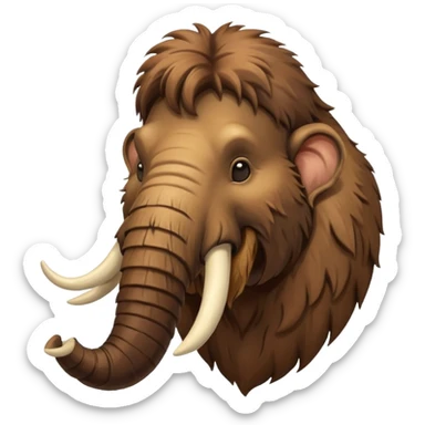 smiling mammoth head sticker