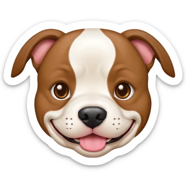 Crea un emoji de un perrito pitbull café  sticker