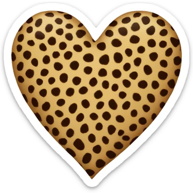 Cheetah print heart sticker