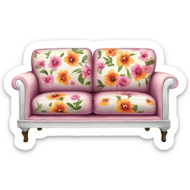 eighties floral sofa sticker
