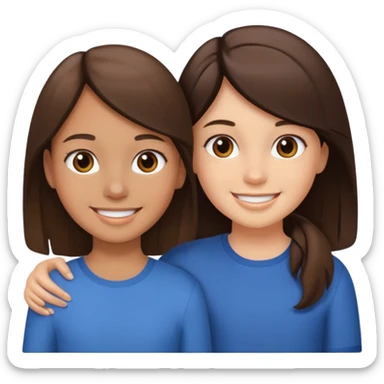 Two girls one boy brunnete  sticker