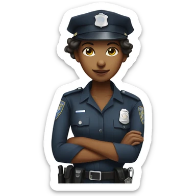 Girl police inspector with blunt sticker