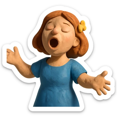 lady singing a birthday song sticker