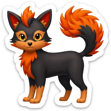 Zorua-Houndour-Litten-Fakémon-hybrid-creature (full body)  sticker