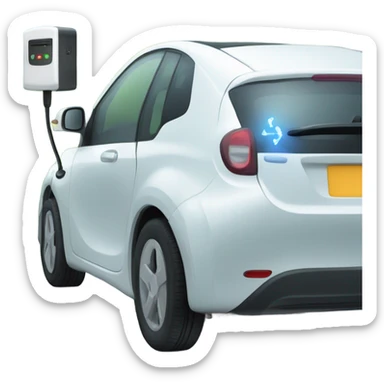 voiture électrique en charge sticker