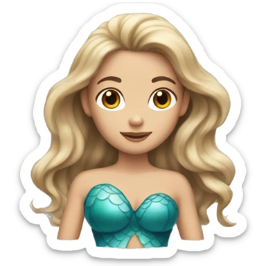Mermaid with brown hair and blonde streaks  sticker
