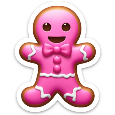pink gingerbread man  sticker