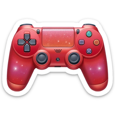 red ombre PlayStation console with glitter sticker