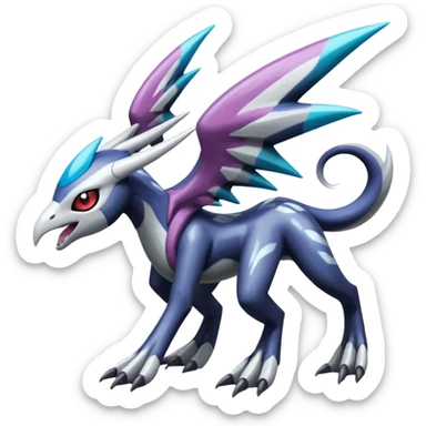 Colorful Shiny Edgy Cool Badass Painted Splashed Exotic Meloetta-Palkia-Dialga-Darkrai-Fakémon-creature-hybrid sticker