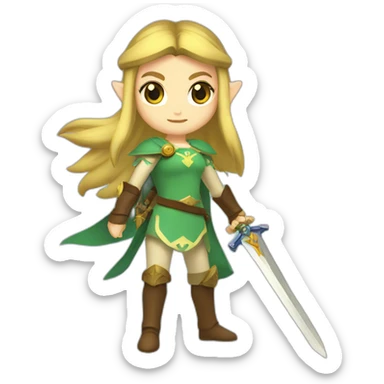 Princess Zelda with sword sticker