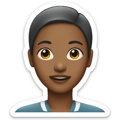 black woman with cropped hair sticker