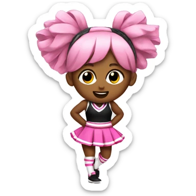 pink and black cheerleading  sticker